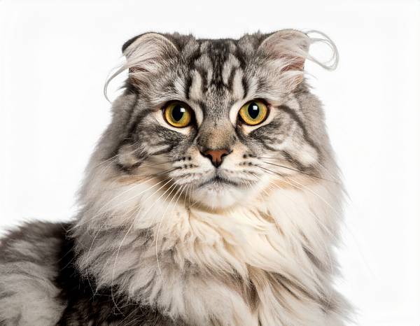 Un American Curl aux oreilles recourbées distinctives.